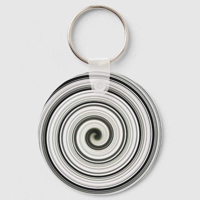 Black and white spiral   keychain (Front)
