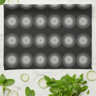 Black And White Spiral Kitchen Towel