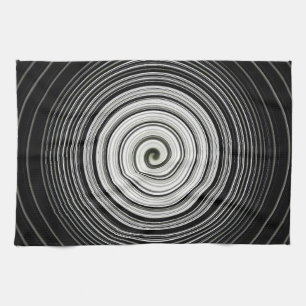 Black and white spiral kitchen towel