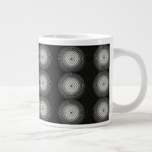 Black And White Spiral Large Coffee Mug