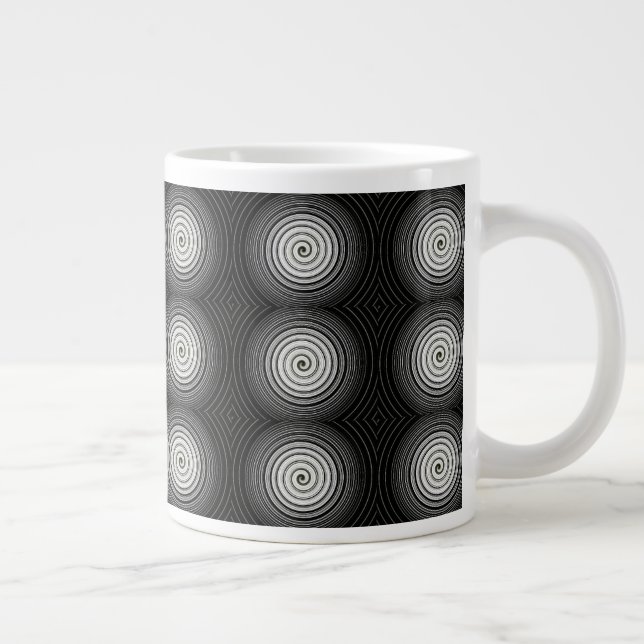 Black And White Spiral Large Coffee Mug (Right)