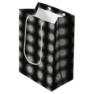 Black And White Spiral Medium Gift Bag