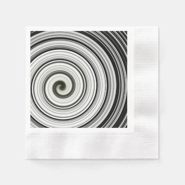 Black and white spiral napkin (Front)
