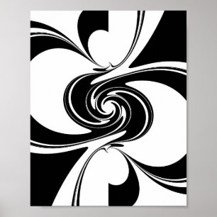 Black and White Spiral Poster