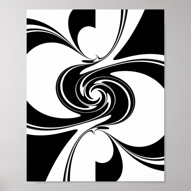Black and White Spiral Poster (Front)