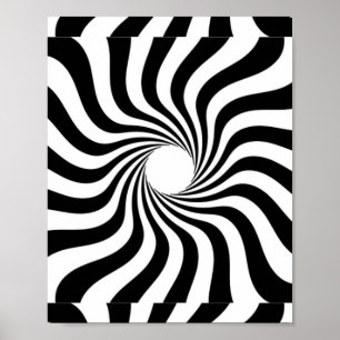 Black and white spiral print