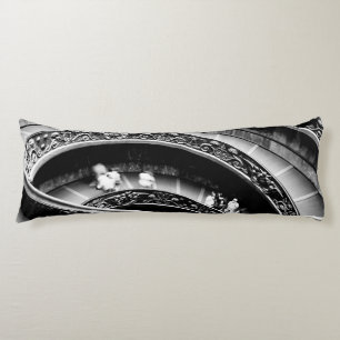 Black and White Spiral Staircase Body Pillow