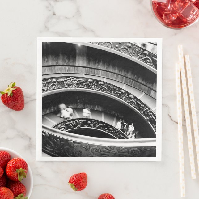 Black and White Spiral Staircase  Napkin (Insitu)