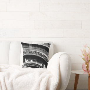 Black and White Spiral Staircase Throw Pillow