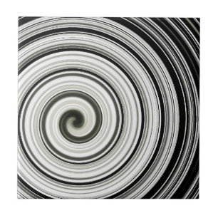 Black and white spiral  tile