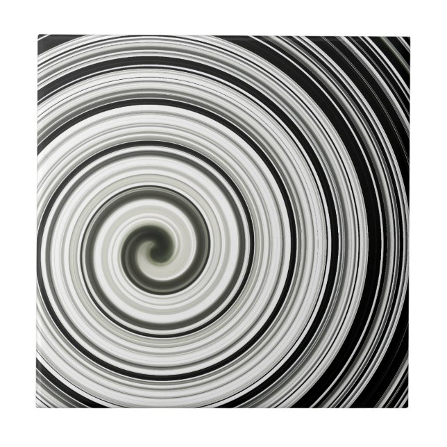 Black and white spiral  tile (Front)