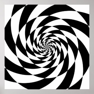 Black and White Spirals Poster