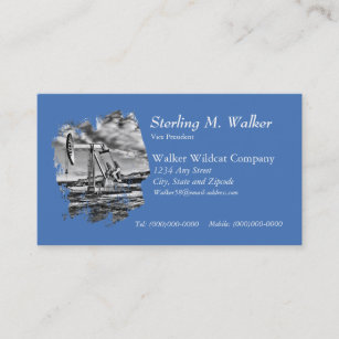 Black and White (Splash) Oilwell Pumping Unit Business Card
