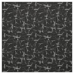 Black and White Splatter Abstract Print Fabric