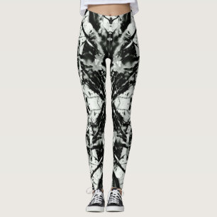 Black and White Splatter Rorschach Leggings