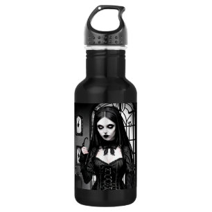Black and White Spooky Gothic Girl 532 Ml Water Bottle
