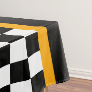 Black And White Sport Check Tablecloth