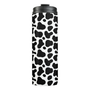 black and white spots, cow pattern thermal tumbler