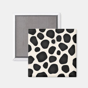 Black and white spots cow print magnet