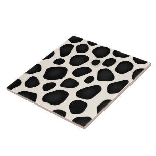Black and white spots cow print tile