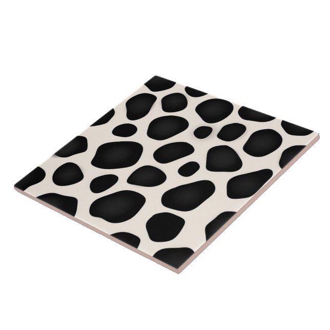 Black and white spots cow print tile (Side)