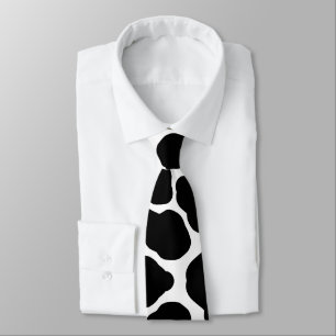 Black and White Spotted Cow Southwestern Print Tie