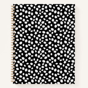 Black and white spotty pattern notebook