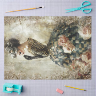 Black and White Spring Portrait Tissue Paper