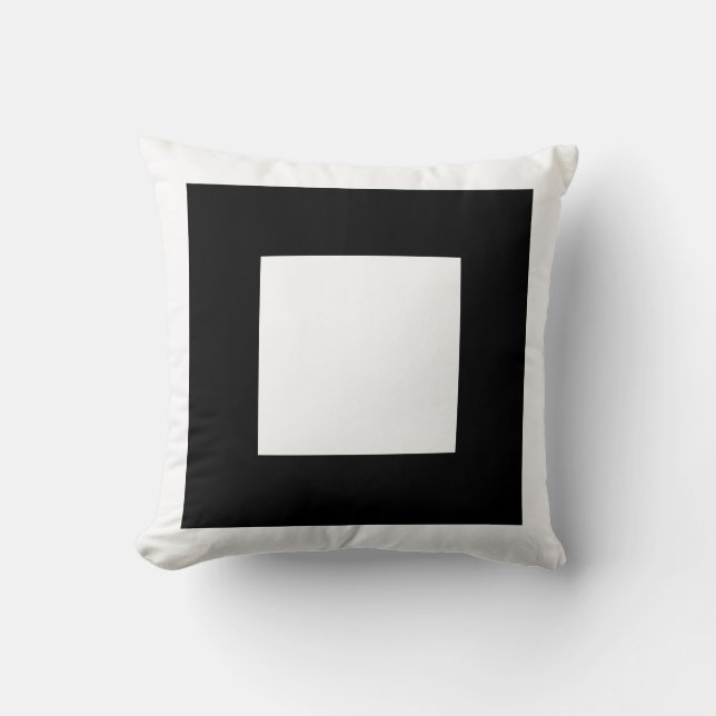 Black and White Square Design. Throw Pillow (Front)