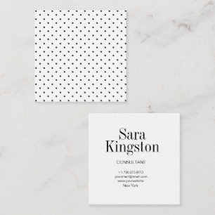 Black and White Square Polka Dot Business Card