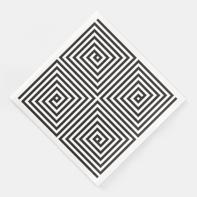 Black and White square seamless geometric pattern Napkin (Corner)