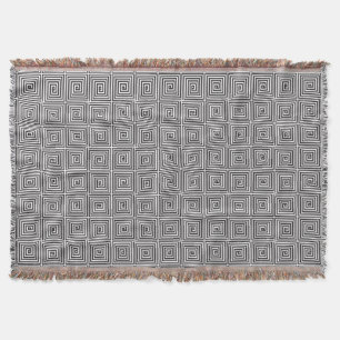 Black and White square seamless geometric pattern Throw Blanket