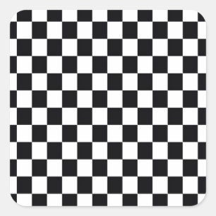 Black and White Square Square Sticker