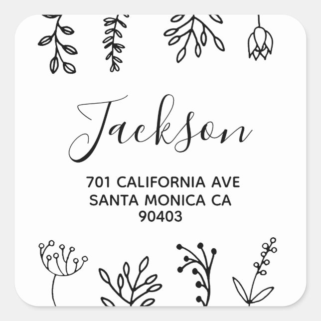 black and white square sticker (Front)