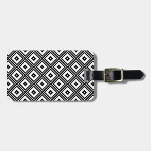 Black and White Squares Luggage Tag
