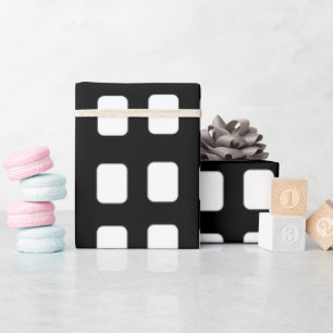 Black and White Squares Pattern Wrapping Paper