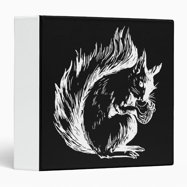 Black and White Squirrel Art Binder (Front/Spine)