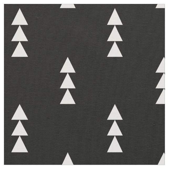 Black and White Stacked Triangles Fabric (Close Up)