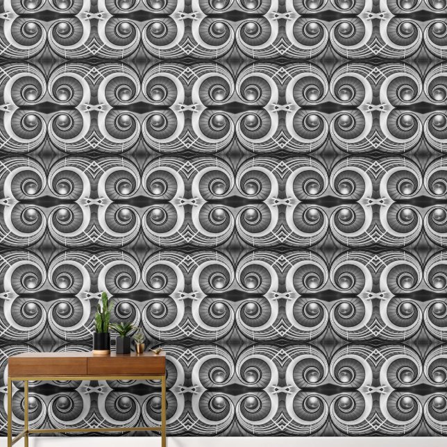 Black and white staircase large wallpaper (Hallway)