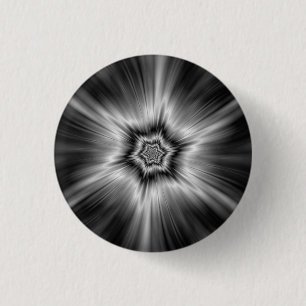 Black and White Star Burst 1 Inch Round Button