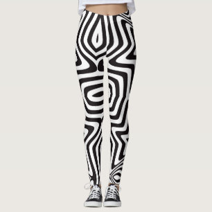 black and white star illusion leggings