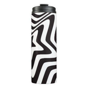 black and white star illusion thermal tumbler