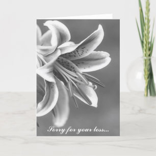 Black and White Star Lillie Sympathy Card