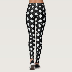 Black and White Star Pattern leggings