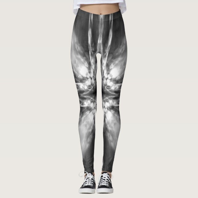 Black and white starburst leggings (Front)