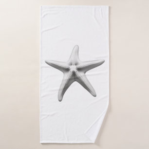 Black and White Starfish Bath Towel