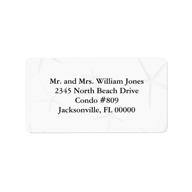 Black and White Starfish Custom Address Labels (Front)