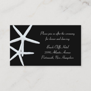 Black and White Starfish Reception Venue Enclosure Card