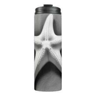 Black and White Starfish Thermal Tumbler