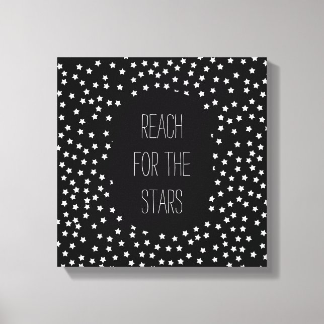 Black and White Stars Canvas Print (Front)